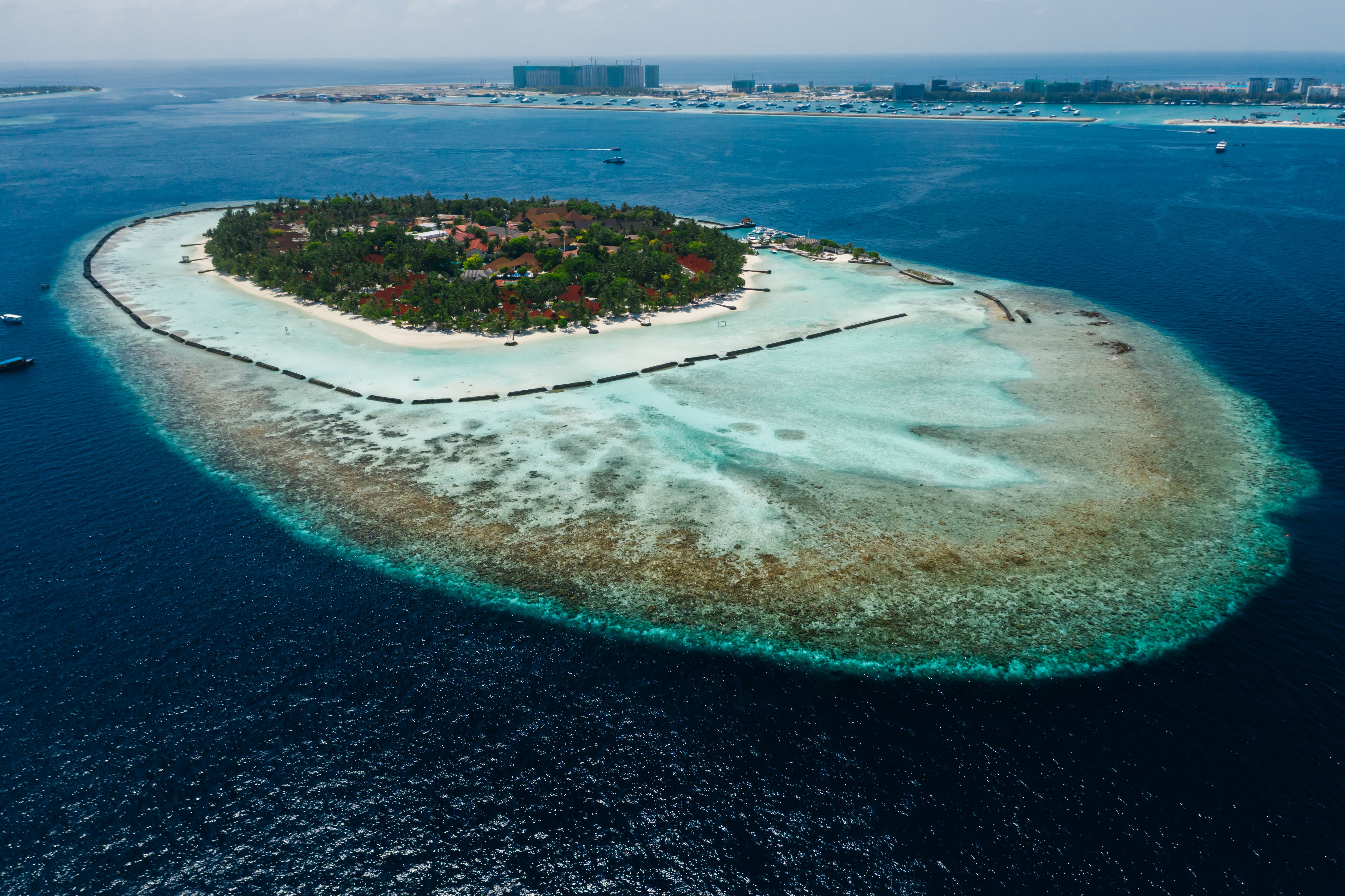 Maldives resort aerial view for travellers flying from Hyderabad